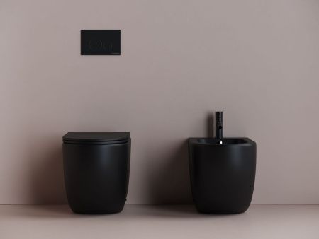 Унитаз приставной Ceramica Nova METROPOL CN4004MB черный с сиденьем микролифт безободковый душевой смыв