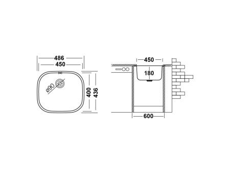 Кухонная мойка Ukinox Модерн MOP450.400 -GT8C 40х45 цвет хром поверхность полированная