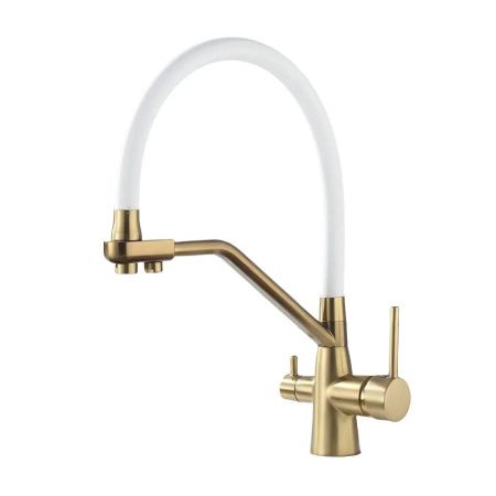 Смеситель для кухни Maretti ENG31RGF13 на мойку белый/золото