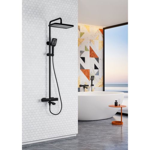 Душевая стойка Raglo R01.26.06 настенная цвет черный - фото 4