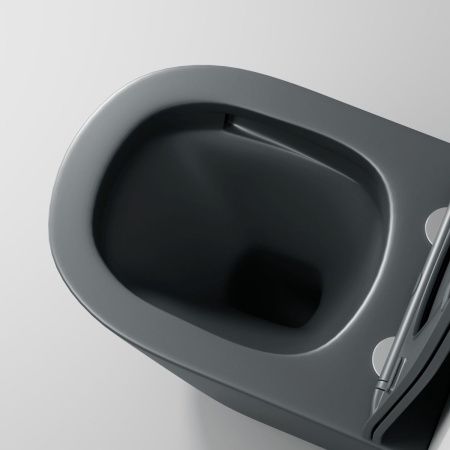 Унитаз подвесной Grossman Торнадо GR-4477GMSQ серый с сиденьем микролифт безободковый смыв торнадо