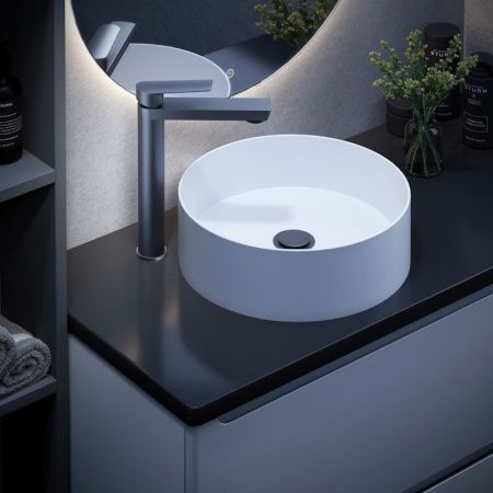 Смеситель для раковины Esko Lagos Black LG25B на столешницу черный