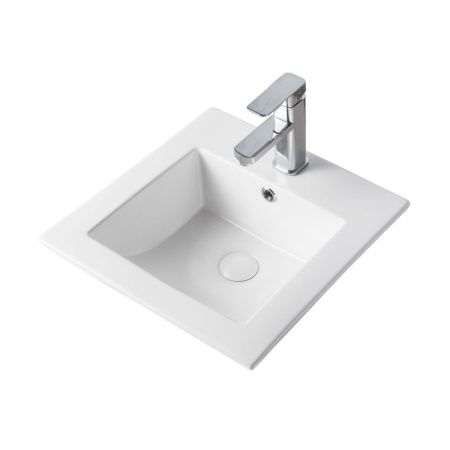 Раковина из сантехнического фарфора Orange B03-410w 40х40 встраиваемая цвет белый