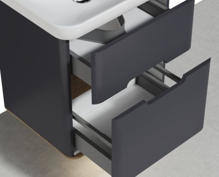 Тумба с раковиной Vitra Sento 60834 60х50 подвесная цвет черный