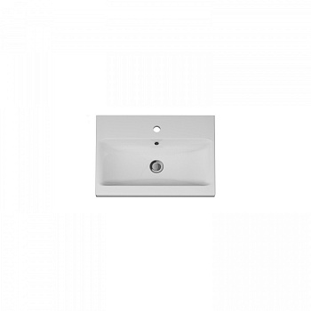 Раковина из сантехнического фарфора Am.Pm Gem M90WCC0602WG 61х43 встраиваемая цвет белый глянцевый 1 отверстие под смеситель