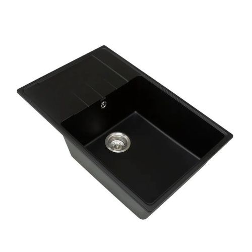 Кухонная мойка Grandex Aqua 600214 76х50 цвет черный поверхность матовая - фото 2