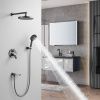 Душевая система Shevanik S4335T встраиваемая в стену цвет оружейная сталь