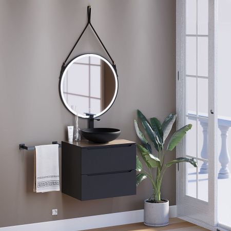 Раковина из искусственного камня Uperwood Sfera 291020318 40х40 накладная цвет черный