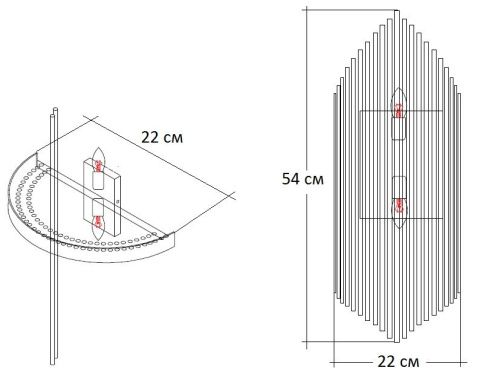 Светильник настенный Garda Decor 62GDW-901-550 - фото 3