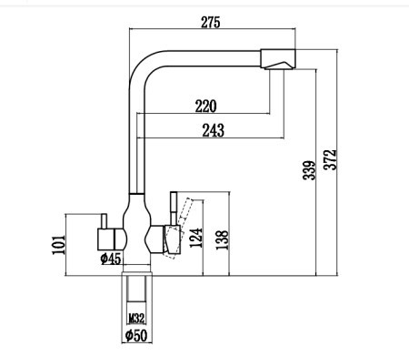 Смеситель для кухни Fmark FS0562 на мойку сатин
