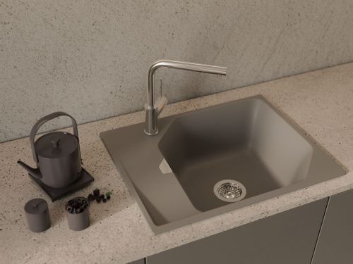 Кухонная мойка Rivelato LOCUS LS-65 grigio metallizzato 65х50 цвет серый металлик - фото 5