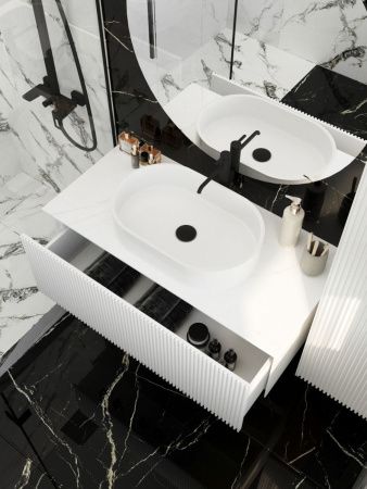 Тумба со столешницей La Fenice TERRA NFNC-01-TER-B-100-3-GG 100х50 подвесная цвет белый