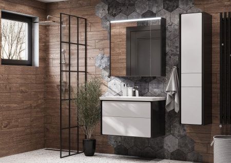 Шкаф-пенал Roca Ronda ZRU9302966 30х140 подвесной цвет белый/серый