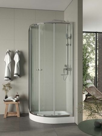 Душевой уголок Agger A01-090TCR 90х90 стекло прозрачное профиль хром с поддоном
