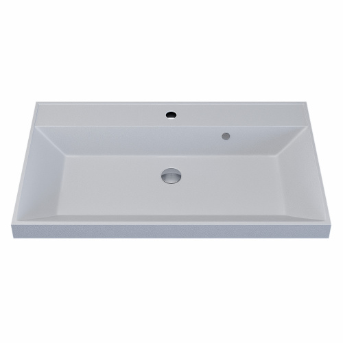 Раковина из искусственного камня Uperwood Classic Quartz 291030006 80х45 полувстраиваемая цвет белый - фото 3