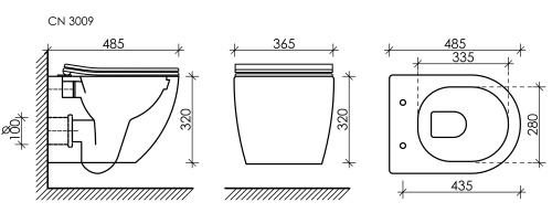 Инсталляция с кнопкой + унитаз + шумоизоляция Ceramica Nova CN3009_1001CH_1000 - фото 5