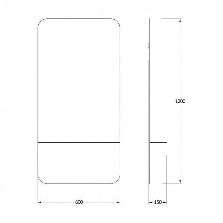 Зеркало Evoform Shadow BY 0553 60х120 подвесное