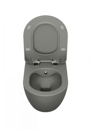 Чаша унитаза подвесная Creavit Free FE322-00CG00E-0000 цвет светло-серый матовый без сиденья смыв торнадо - фото 3