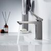 Смеситель Shevanik S4401T на раковину оружейная сталь
