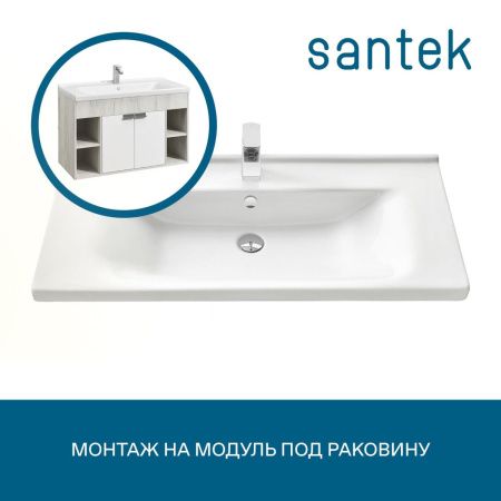 Раковина из сантехнического фарфора Santek Миранда WH302249 100х50 накладная цвет белый