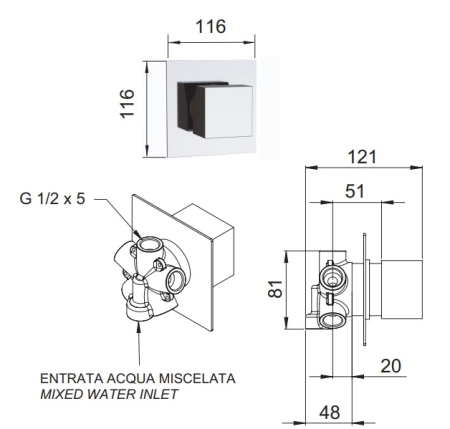 Дивертер Remer Qubika Q34DEV5