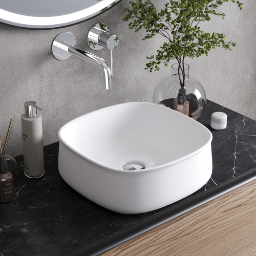 Раковина керамическая Cezares CZR-6604 36х36 накладная цвет белый без отверстий под смеситель - фото 5