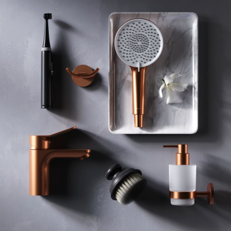 Смеситель Am.Pm X-Joy F85A02144 на раковину розовое золото без термостата