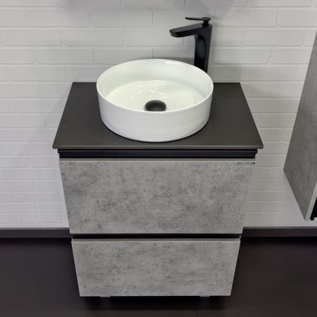 Тумба с раковиной Comforty Эдинбург 00-00004767CF 60х40 напольная цвет серый