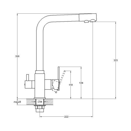 Смеситель для кухни G.Lauf GEP GEP18-A076 на столешницу хром