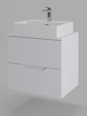 Тумба с раковиной Orange Line Li-60TuwMDF+B04-500W 60х50 подвесная цвет белый