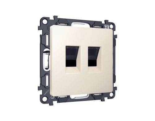 Комплект механизма компьютерной двойной розетки RJ-45 с автоматической защитной шторкой Ambrella Volt MA MA332110 - фото 4