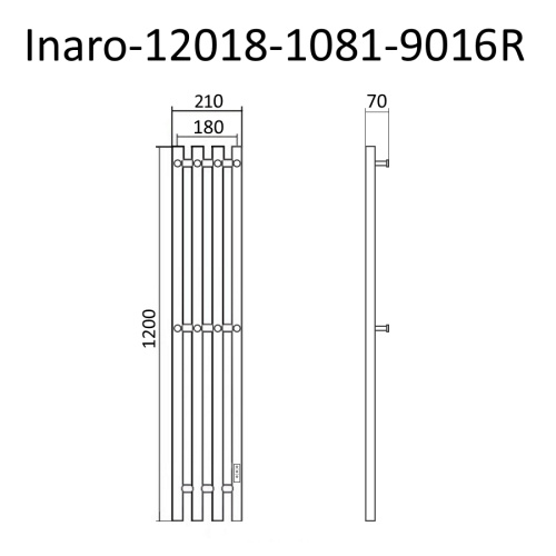 Полотенцесушитель Маргроид Inaro профильный Inaro-12018-1081-9016R 21х120 электрический белый матовый - фото 3