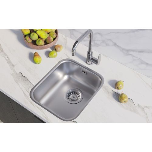 Кухонная мойка Grandex Aqua SELECT 36 S 200330 36х42 цвет сатин поверхность матовая - фото 4
