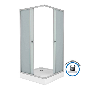 Душевой уголок Niagara Eco _0101422Q 100х100 стекло матовое профиль хром глянцевый с поддоном