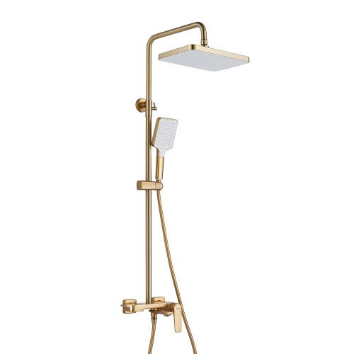 Душевая стойка Shevanik S4226G настенная цвет золотой сатин - фото 2
