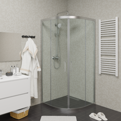 Душевой уголок Cerutti SPA VIVA90 90х90 стекло прозрачное профиль хром глянцевый - фото 4