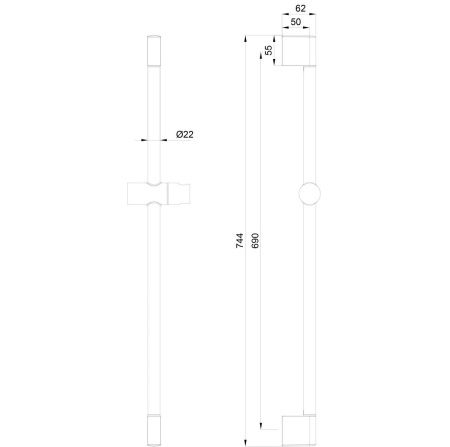 Душевая штанга Wonzon & Woghand WW-SL03-MB цвет черный