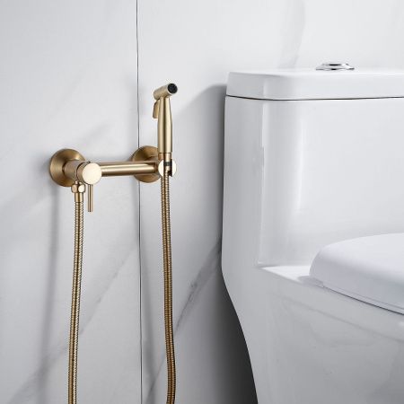 Гигиенический душ со смесителем Shevanik S107G золото