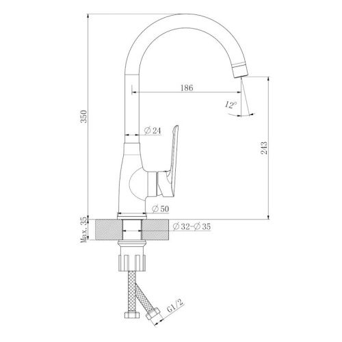 Смеситель для кухни Esko Lagos Black LG519B на мойку черный - фото 3