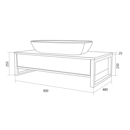 Тумба под раковину 1MarKa Grunge Loft У85852 90х50 подвесная цвет серый