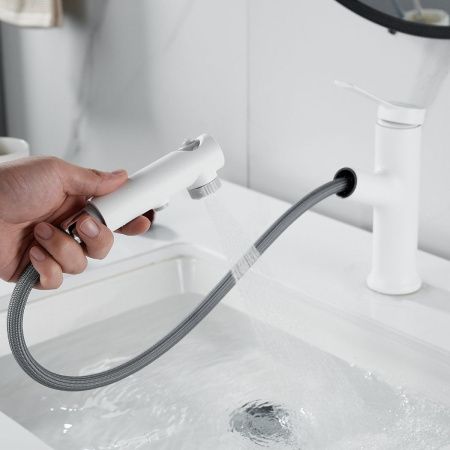 Смеситель Raffine F281C на раковину белый