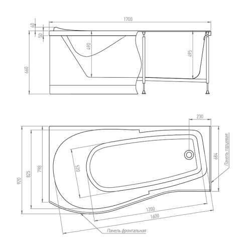 Ванна акриловая Timo VINO VINO1792L-KTVINO17-SPV1505-FPVINO17L-TPVINO17L 170х92 пристенная асимметричная с каркасом - фото 2 Ванна акриловая Timo VINO VINO1792L-KTVINO17-SPV1505-FPVINO17L-TPVINO17L 170х92 пристенная асимметричная с каркасом - фото 2