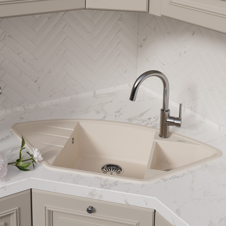 Кухонная мойка LeMark Irkana 980 9910044 98х50 цвет бежевый поверхность матовая