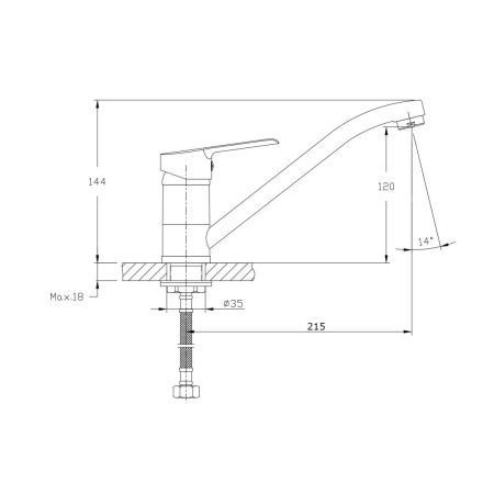 Смеситель для кухни Rush Victoria VI7135-27 на мойку хром