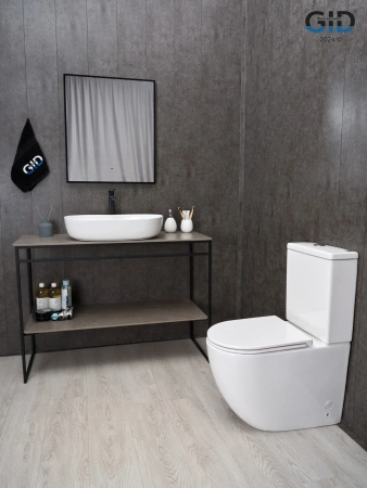 Раковина керамическая Gid Lago 51204 60х40 накладная цвет белый без отверстий под смеситель