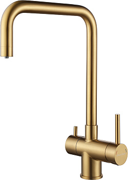 Смеситель для кухни Paulmark WETTER We213030-BG на раковину брашированное золото без термостата