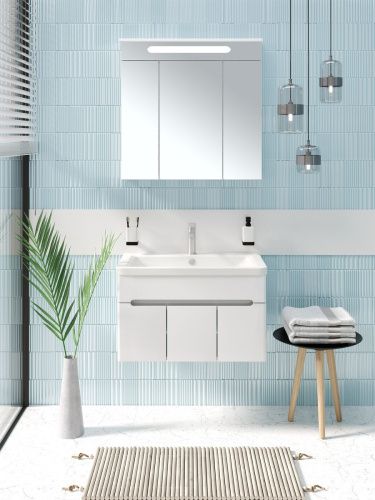 Зеркало-шкаф RUNO Парма 1148 75х75 подвесной цвет белый - фото 3