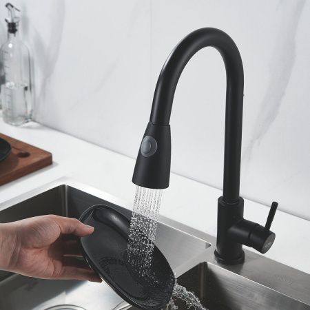 Смеситель для кухни Raffine F213H на мойку черный