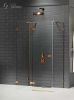 Душевой уголок New Trendy AVEXA Copper brushed EXK-3704 100х90 стекло прозрачное профиль медь без поддона