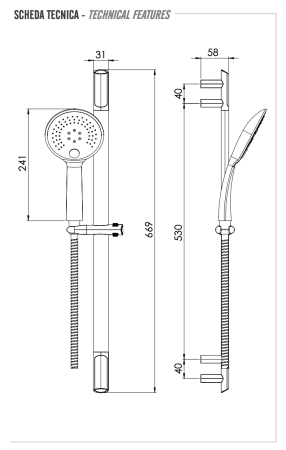 Душевой гарнитур Remer Vanity 317V315P3 настенный хром
